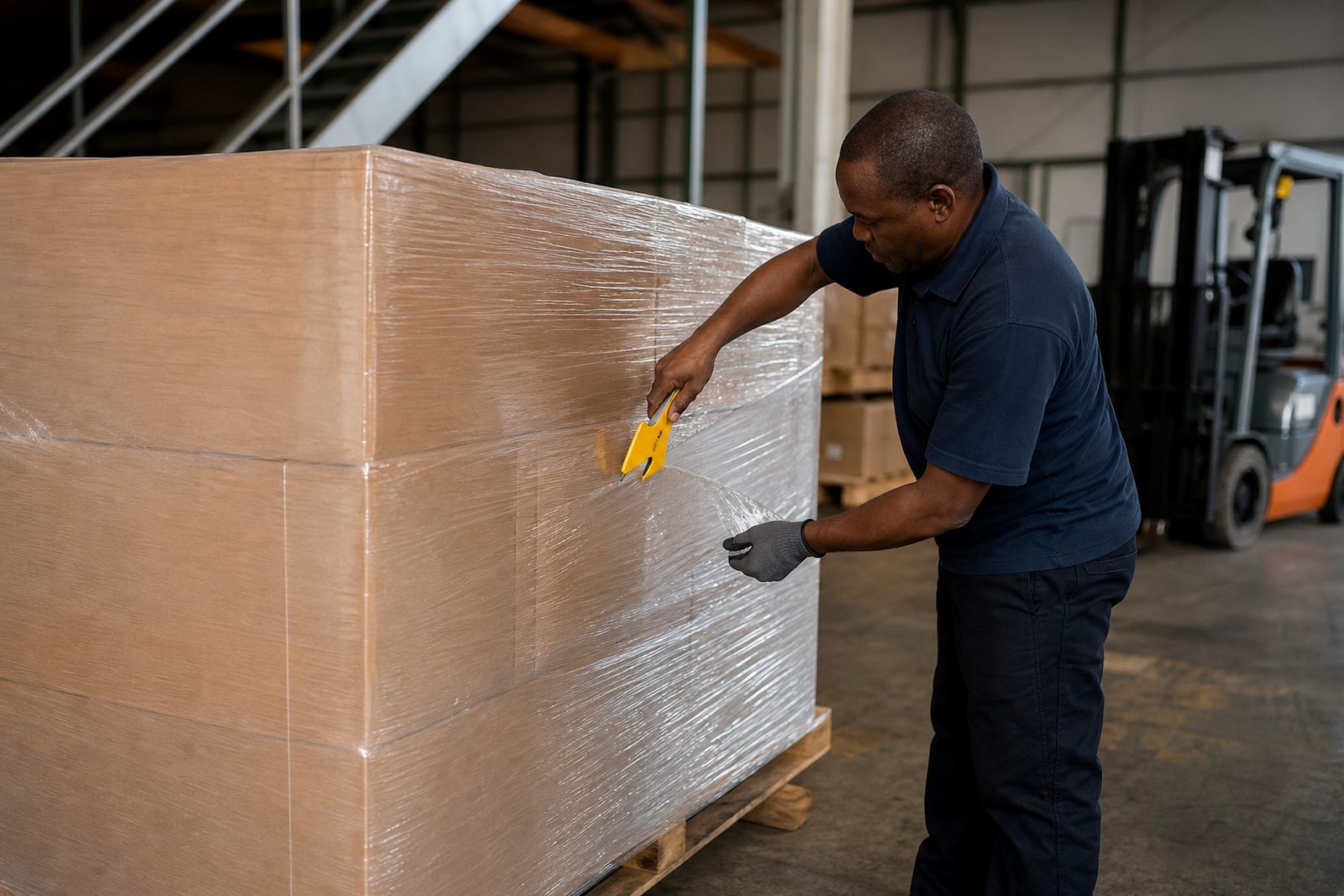 Safer Pallet Wrap Cutting
